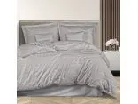 Pościel bambusowa Stripe grey 180x200 + 2/70x80 + 4/40x40 satyna bawełniana Bamboo paski szare pudełko
